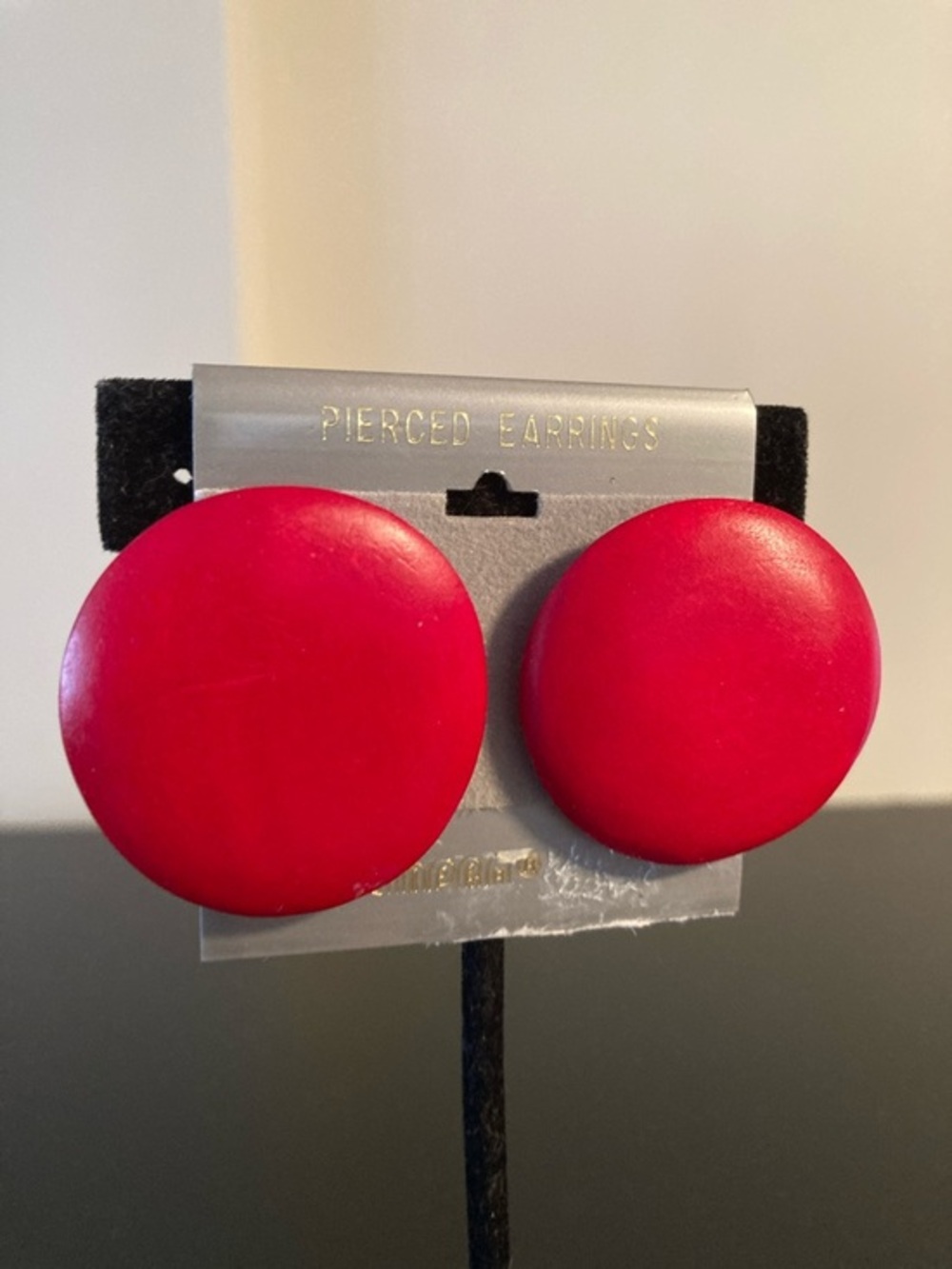 Bold Red Round Stud Earrings for Women